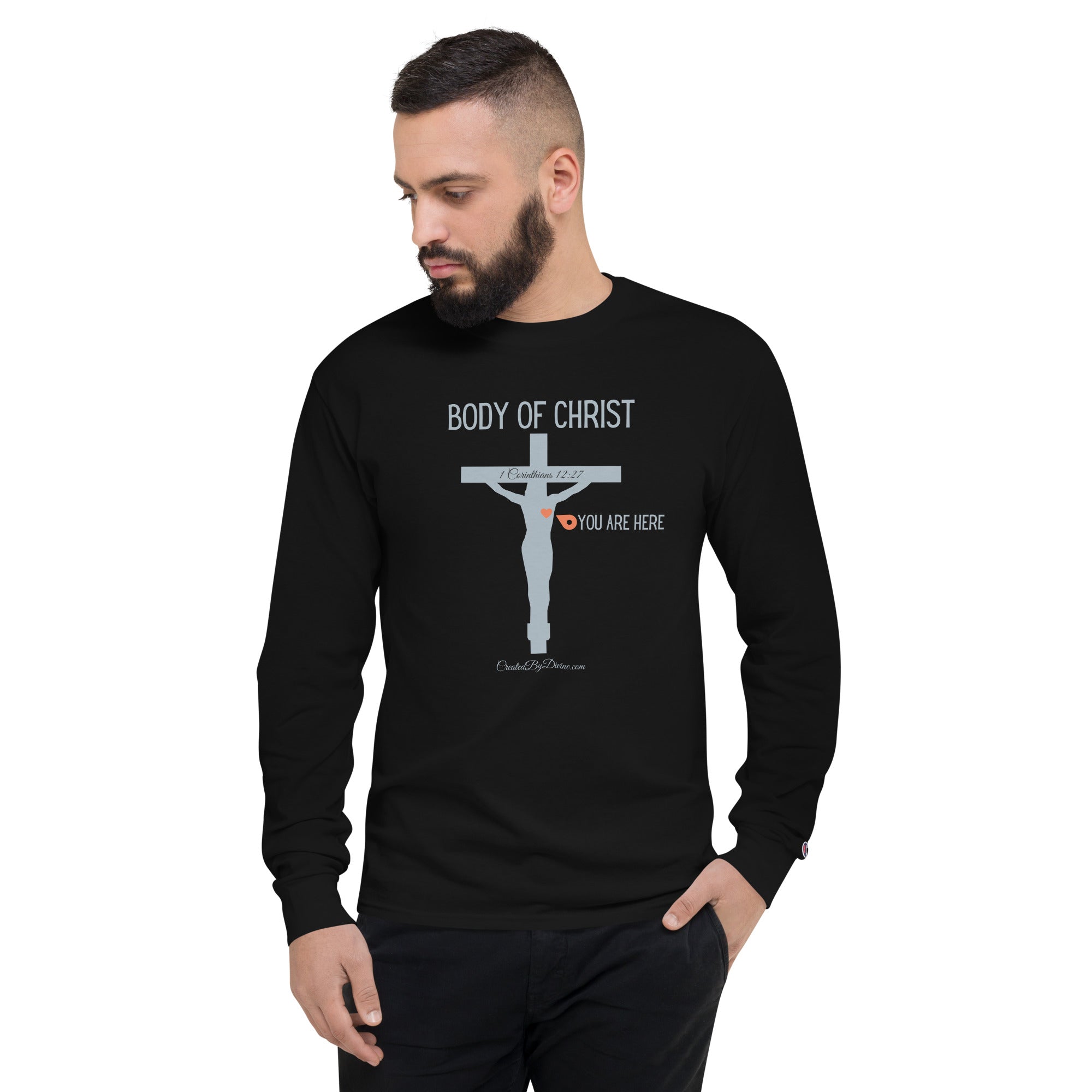 "Body of Christ" Men's Champion Long Sleeve Shirt