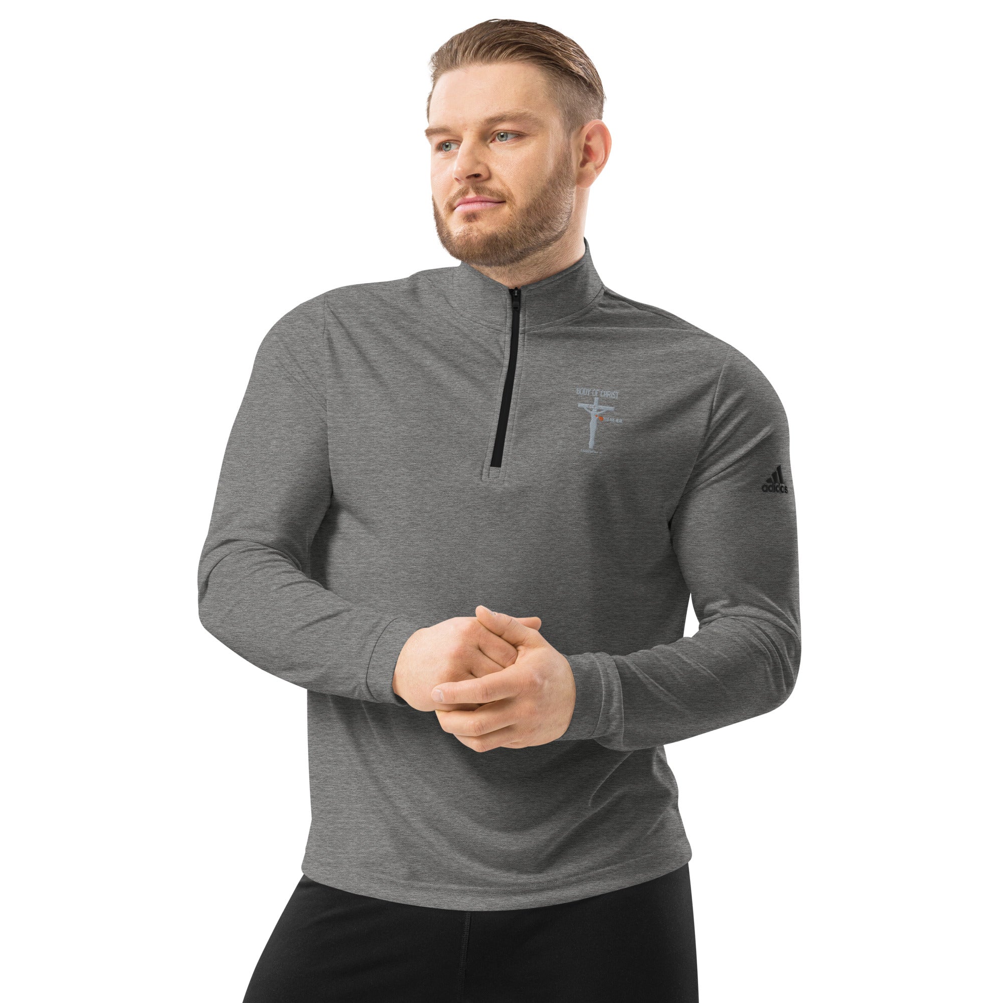 "Body of Christ" Men's Adidas Quarter Zip Pullover
