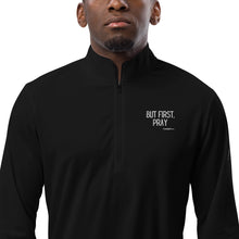 Load image into Gallery viewer, &quot;But First, Pray&quot; Men&#39;s Adidas Quarter Zip Pullover (White Letters)