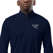 Load image into Gallery viewer, &quot;But First, Pray&quot; Men&#39;s Adidas Quarter Zip Pullover (White Letters)