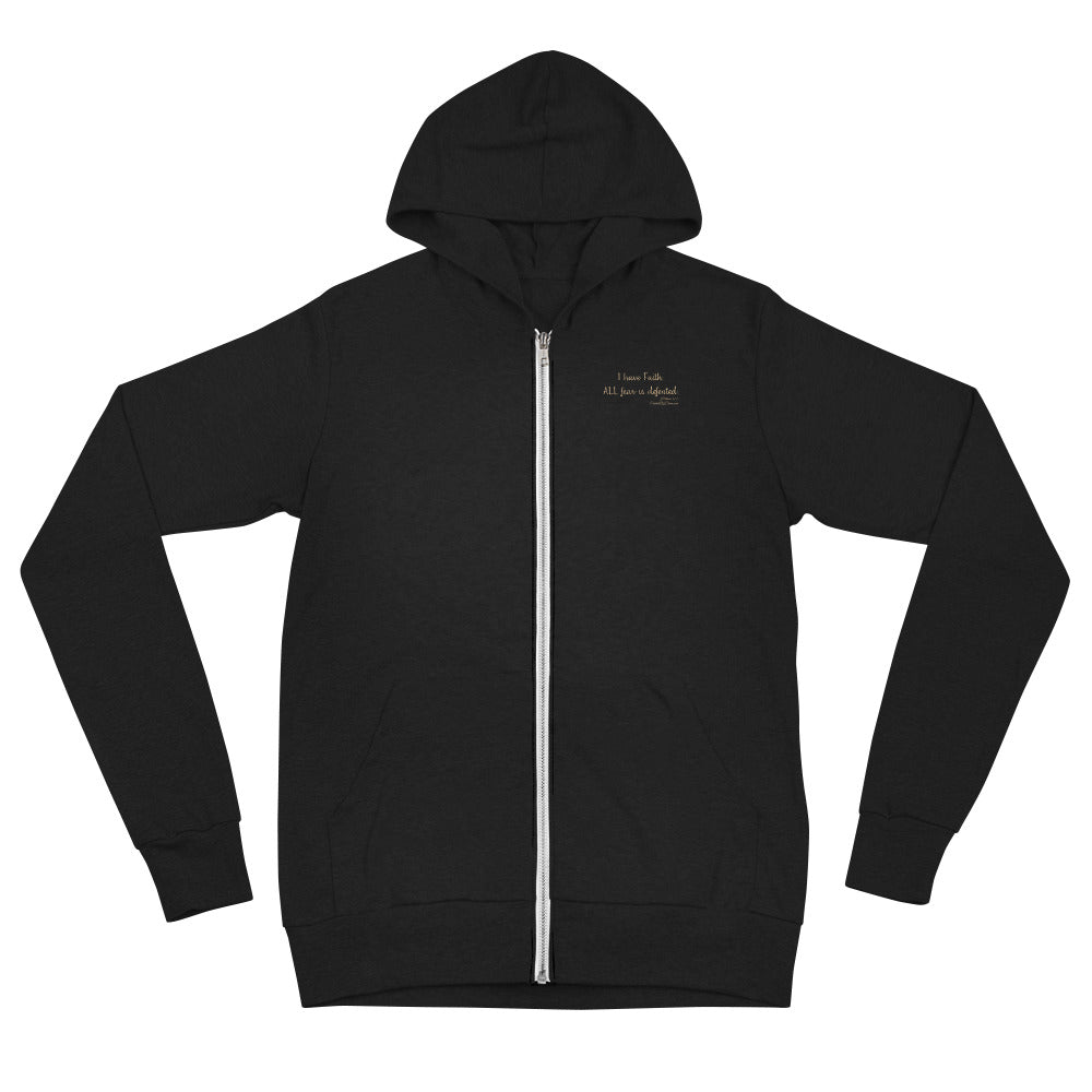 "I Have Faith. All Fear is Defeated." Men's Lightweight Zip Hoodie